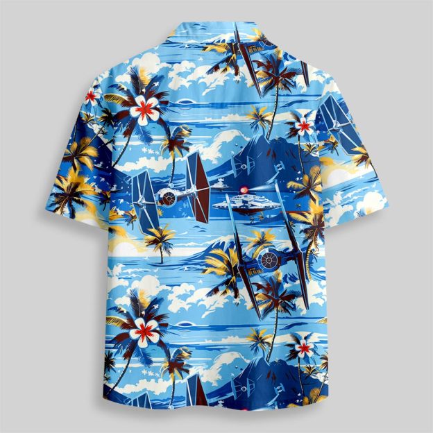 Hawaii Beach TIE Fighter Button Up Pocket Shirt
