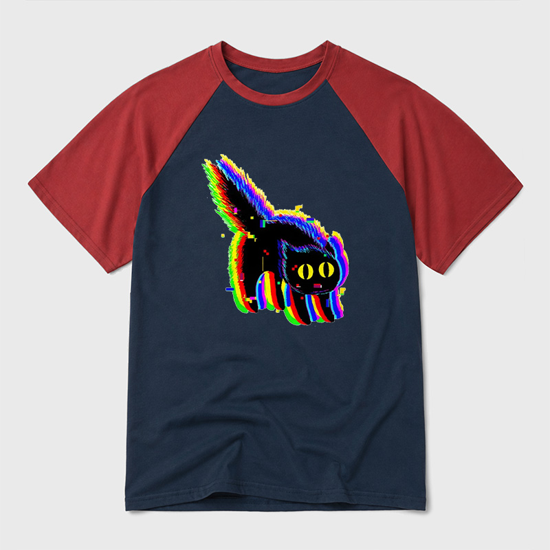 Technicat Glitch Geek Retro Raglan T-Shirt