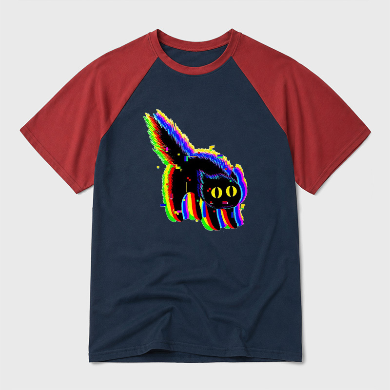 Technicat Glitch Geek Retro Raglan T-Shirt