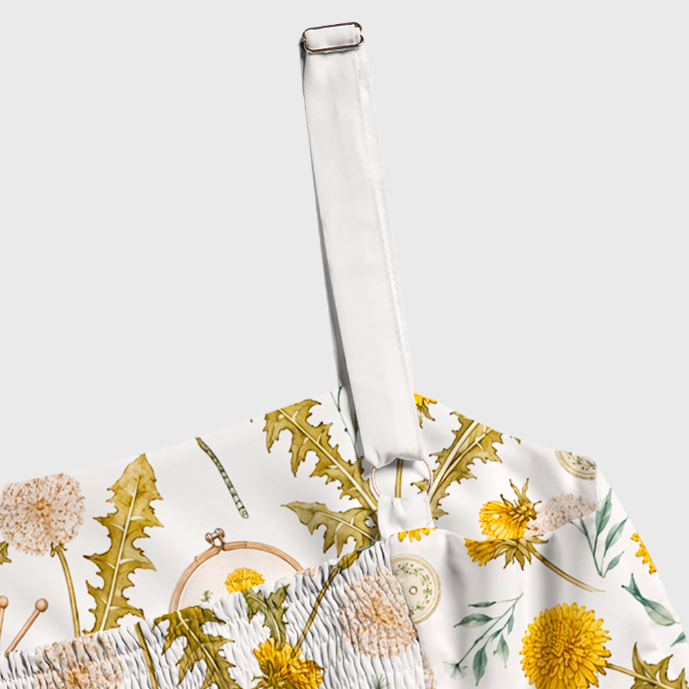 Dandelion Botanical Embroidery Seamless Geek Tiered Cami Maxi Dress