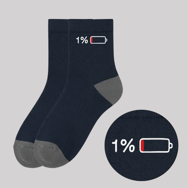 Low Battery Warning Geek Cotton Daily Socks