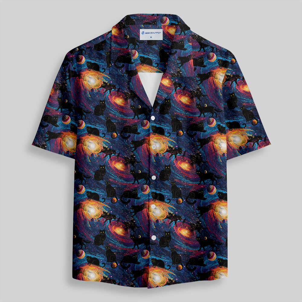 Galactic Cats Button Up Pocket Shirt