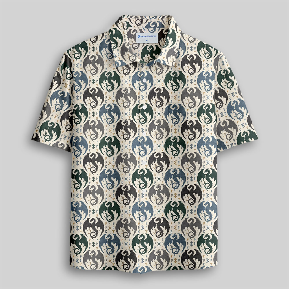 Draconic Elegance Button Up Pocket Shirt