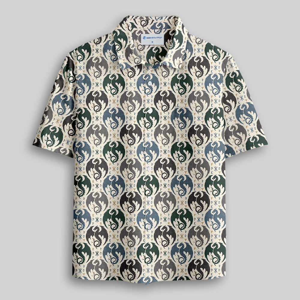Draconic Elegance Button Up Pocket Shirt