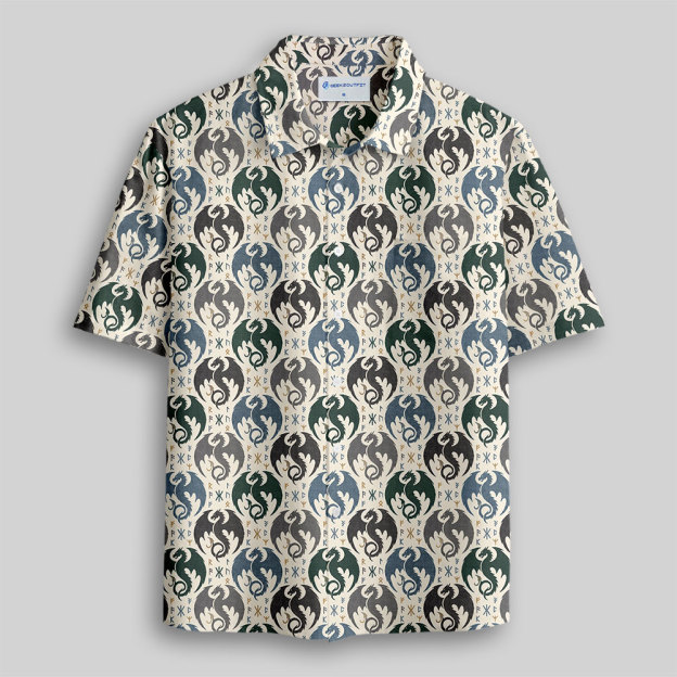 Draconic Elegance Button Up Pocket Shirt