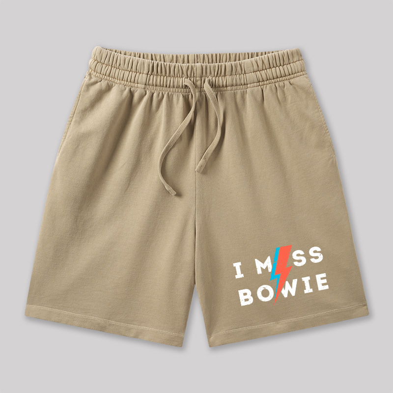 I Miss Bowie Geeky Washed Shorts
