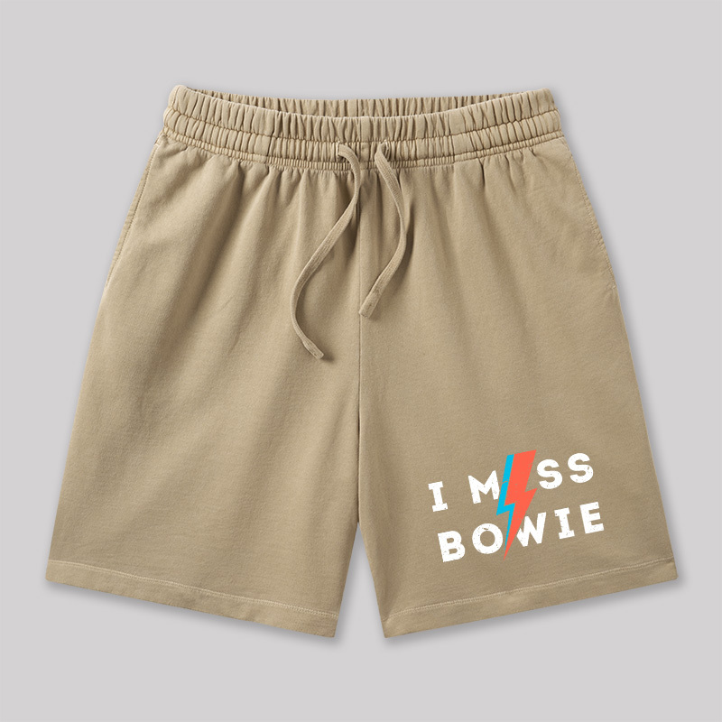 I Miss Bowie Geeky Washed Shorts