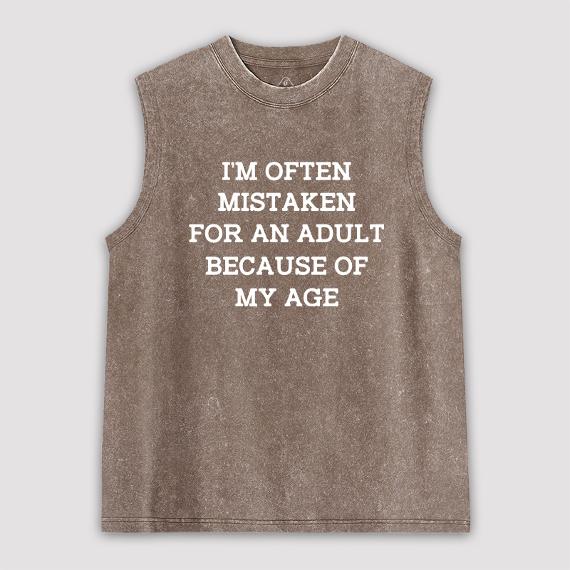 Mistaken For An Adult Ultra Unisex Washed Tank