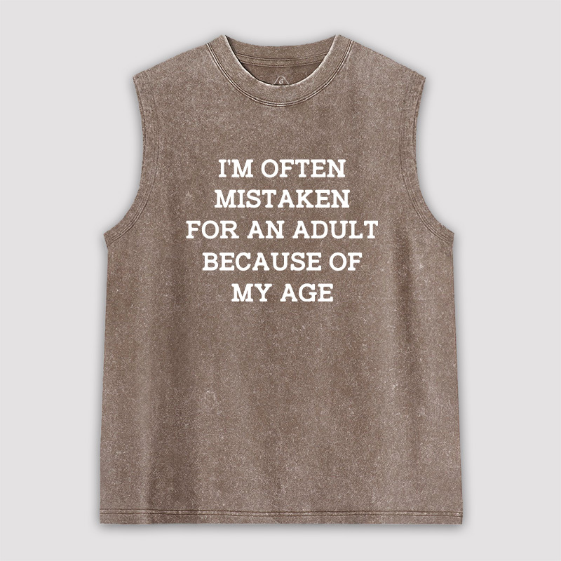 Mistaken For An Adult Ultra Unisex Washed Tank