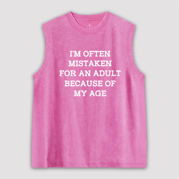 Mistaken For An Adult Ultra Unisex Washed Tank