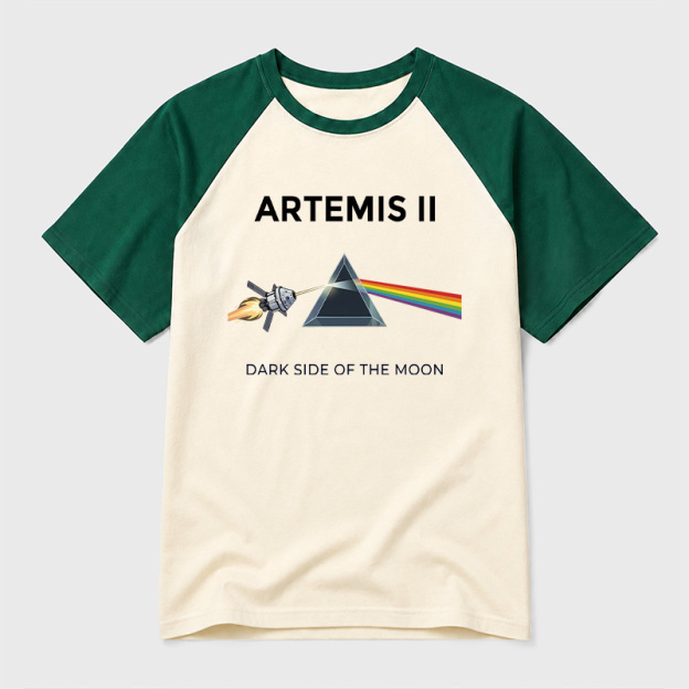 Dark Side of the Moon Geek Retro Raglan T-Shirt