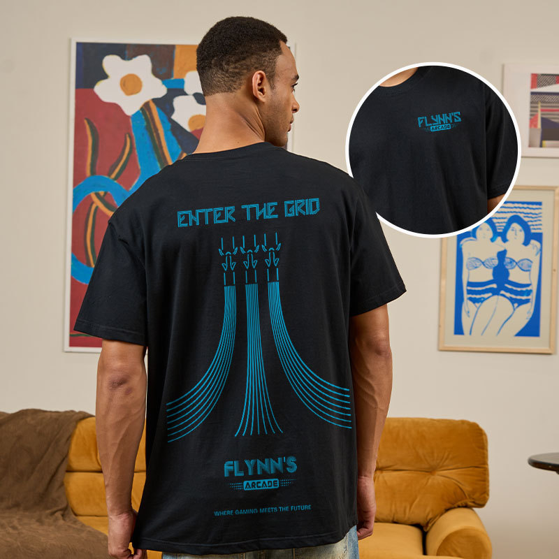 Enter The Grid Front and Back Printing Geek T-Shirt