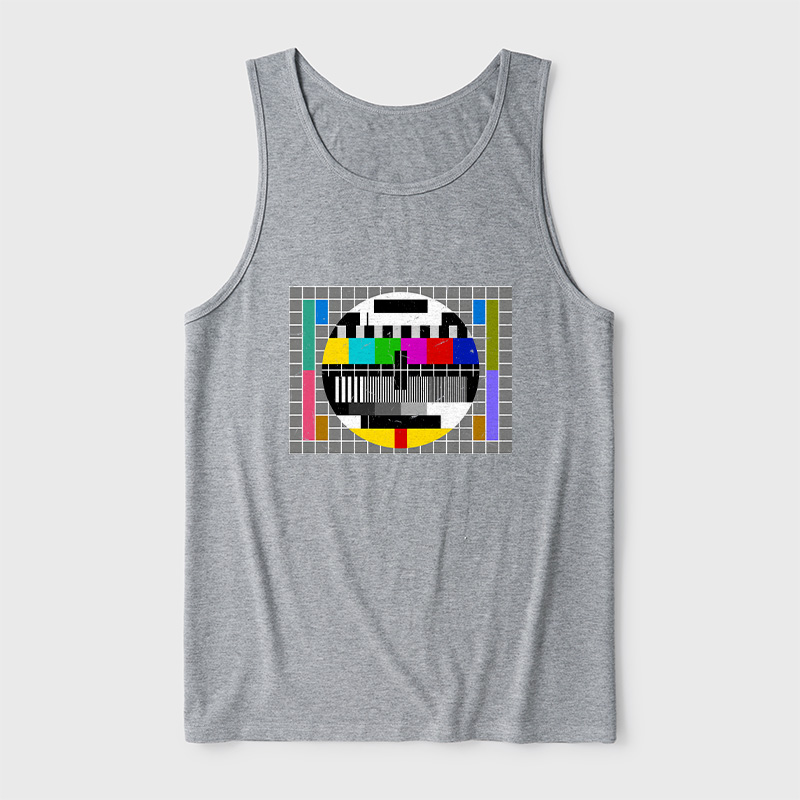 Vintage PM5544 TV Test Pattern Color Bars Ultra Soft Heather Tank