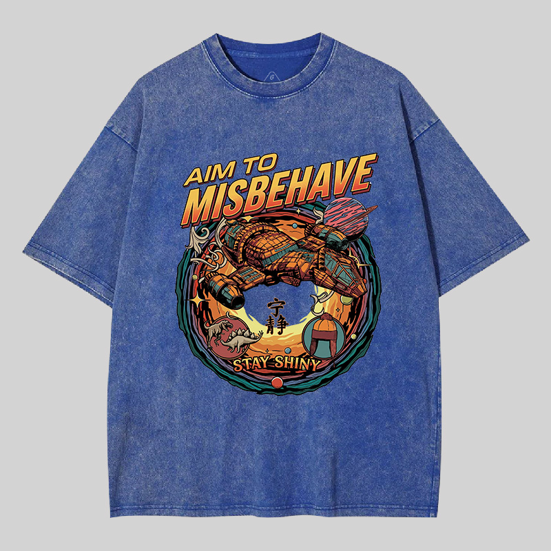 Aim to Misbehave Geek Washed T-shirt