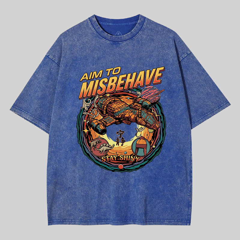 Aim to Misbehave Geek Washed T-shirt