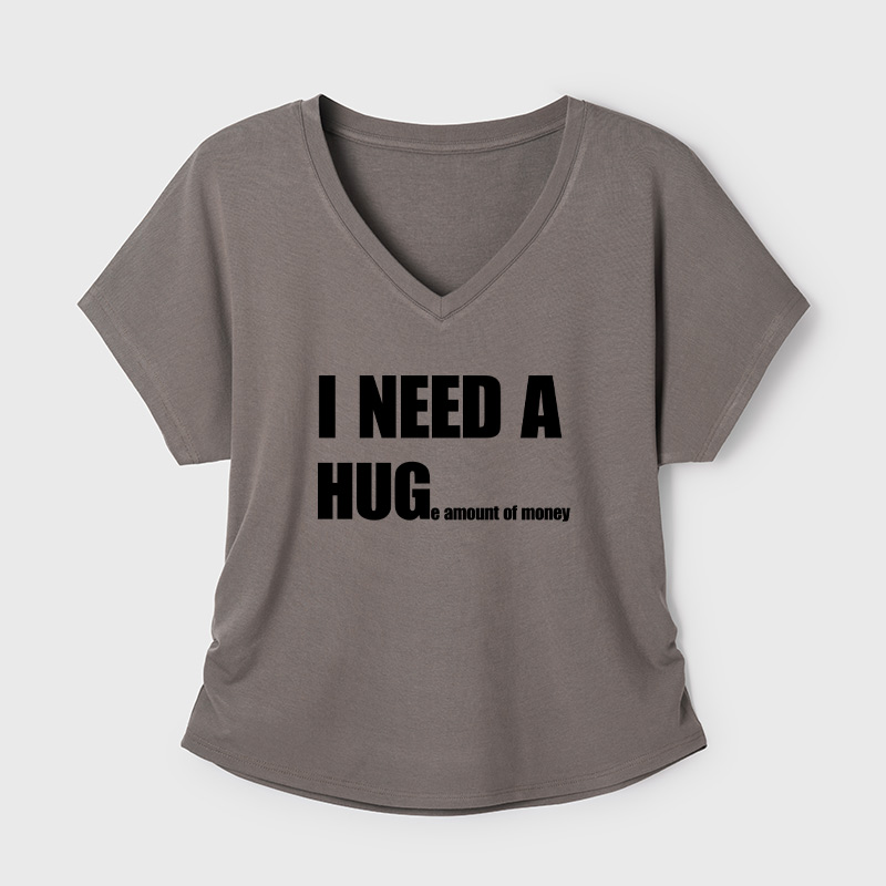 Huge Amount Of Money Geek Dolman Sleeve V-Neck Shirt