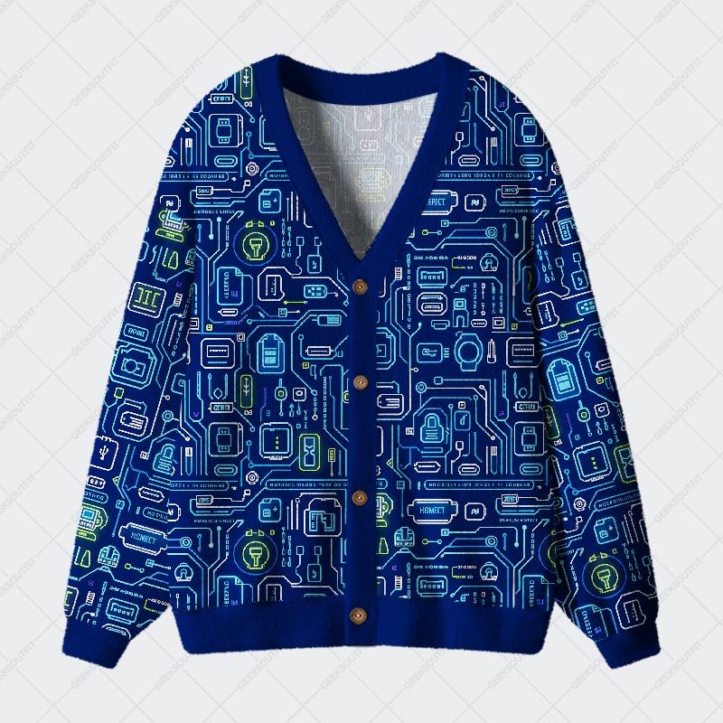Geeksoutfit Mystic Dice Glow Geek Ugly Cardigan Sweaters for Sale