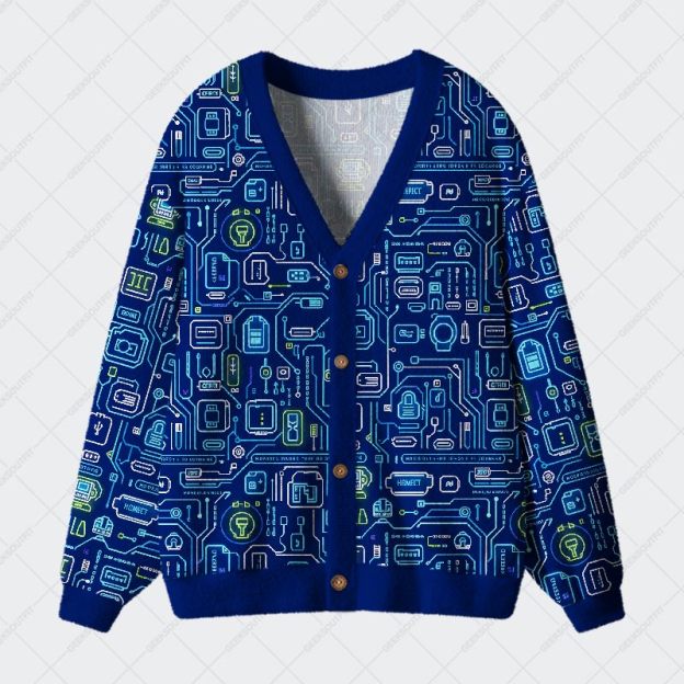 Future Circuitry Geek Ugly Cardigan Sweaters 