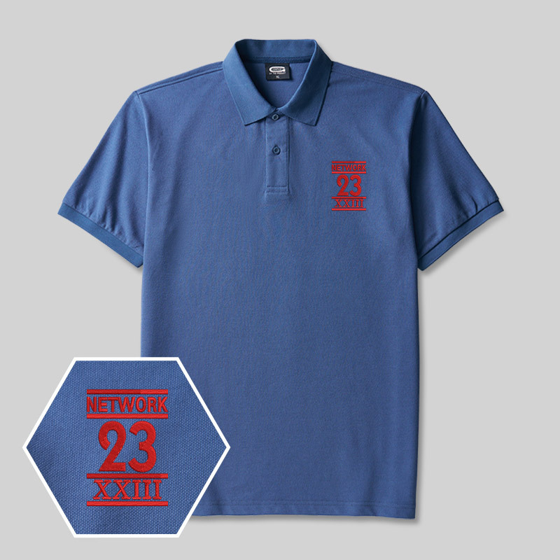 Network 23 Geek Embroidered Polo Shirts