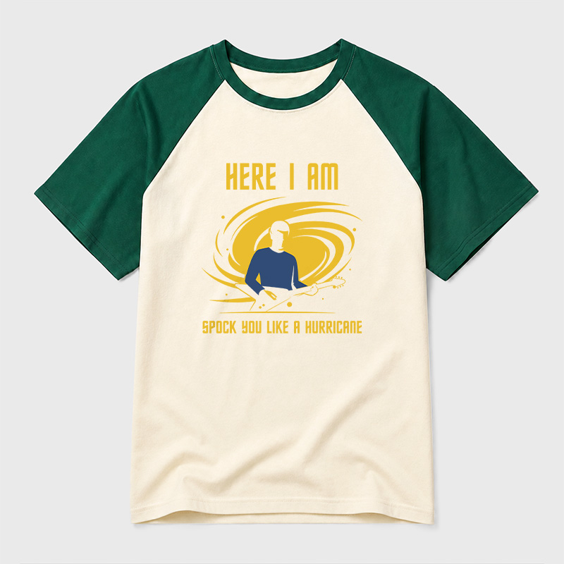 Spock You Like A Hurricane Sci-Fi Rock Geek Retro Raglan T-Shirt