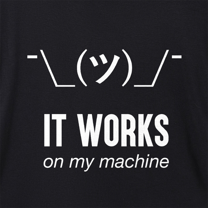 It works on my machine Geek Dolman Sleeve V-Neck Shirt