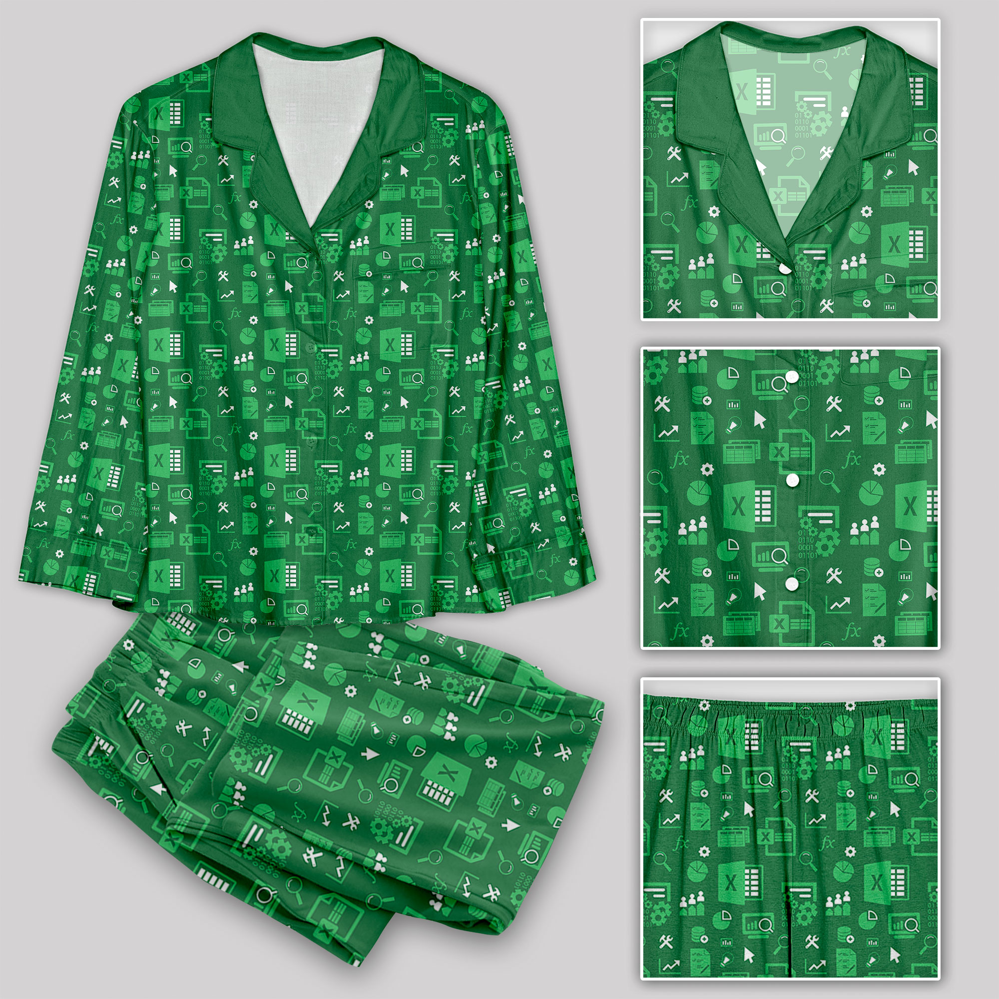 Spreadsheet Chic Pajama Sets