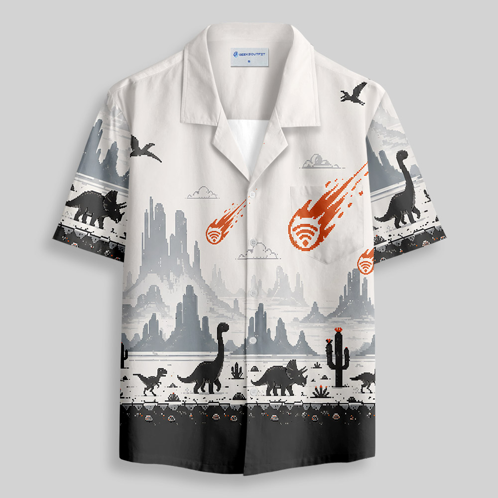 Offline Dino Run Shirt Button Up Pocket Shirt