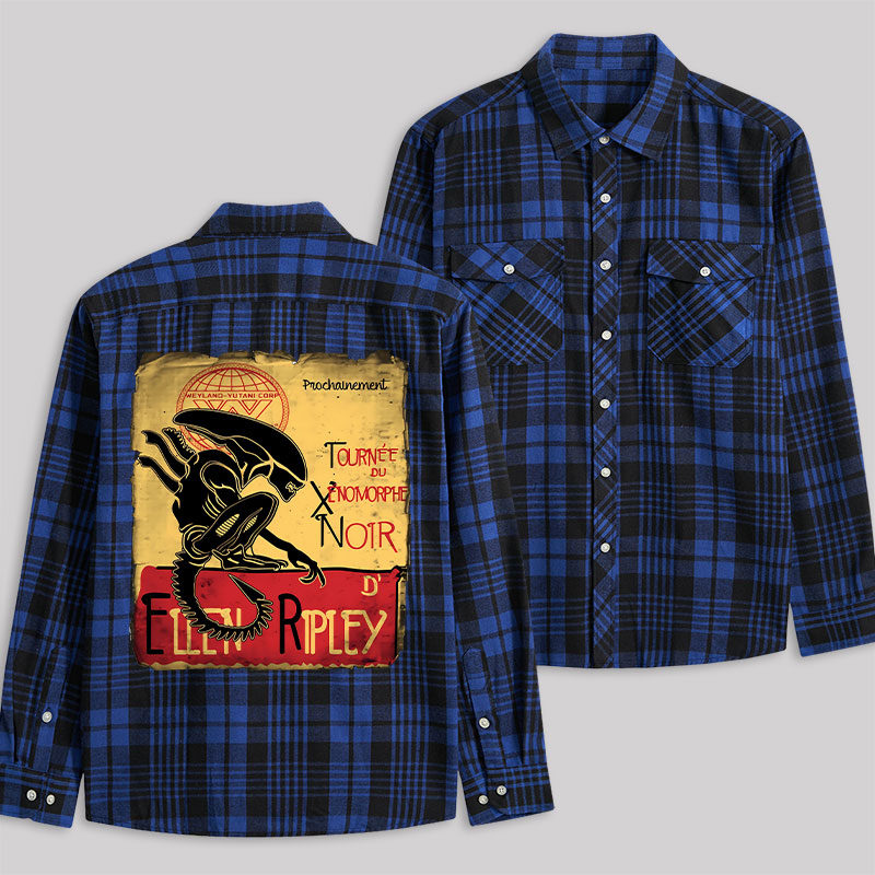 Tour of the Xenomorph Plaid Flannel Shirt