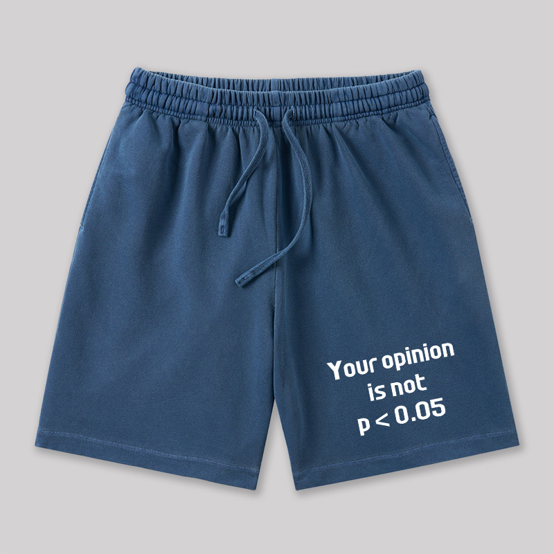 Your Opinion is Not P<0.05 Geeky Washed Shorts