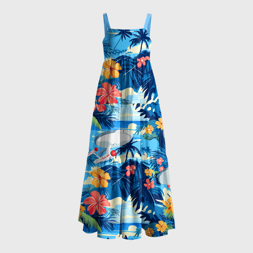 Scifi Spacecraft Geek Tiered Cami Maxi Dress