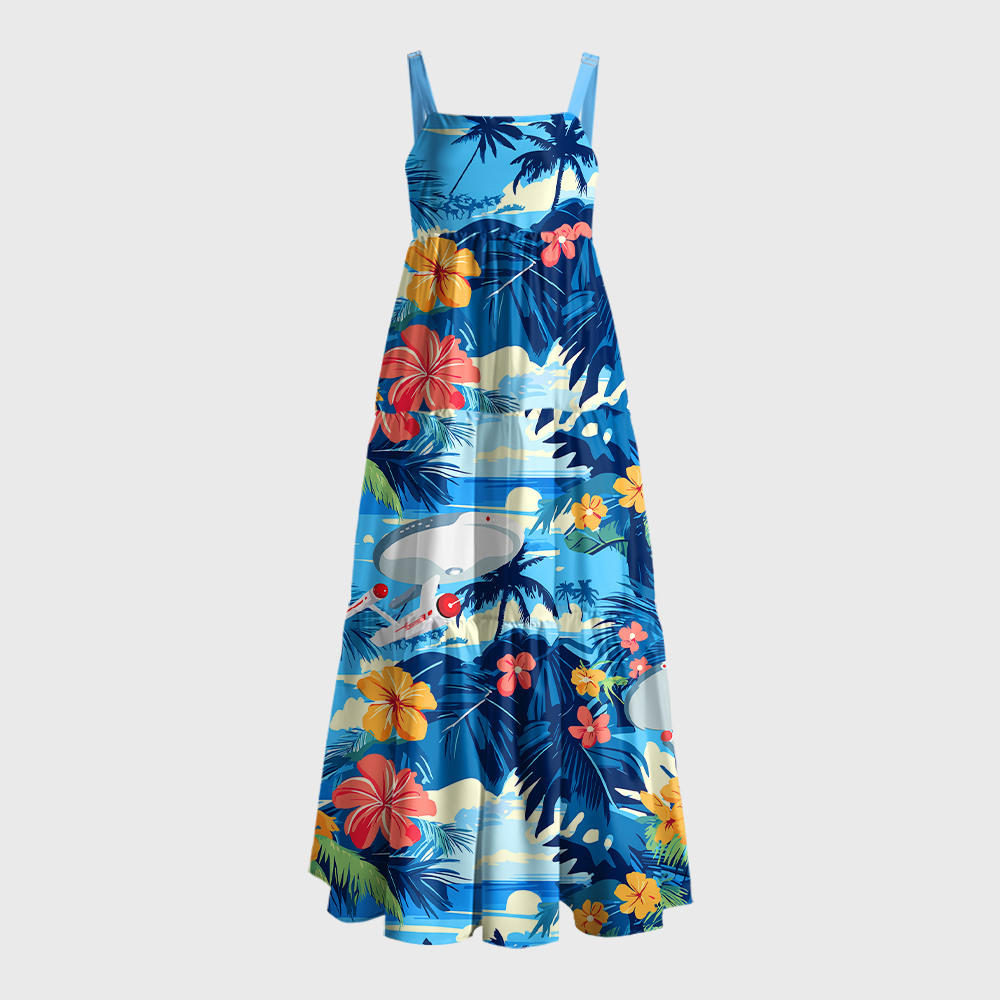 Scifi Spacecraft Geek Tiered Cami Maxi Dress