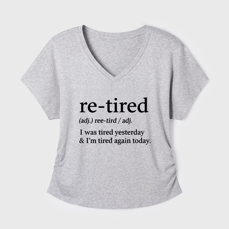 Definition Of Retired Geek Dolman Sleeve V-Neck Shirt