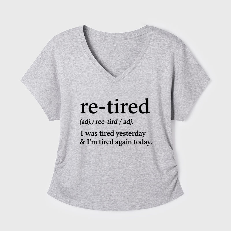 Definition Of Retired Geek Dolman Sleeve V-Neck Shirt