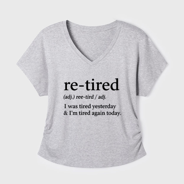 Definition Of Retired Geek Dolman Sleeve V-Neck Shirt