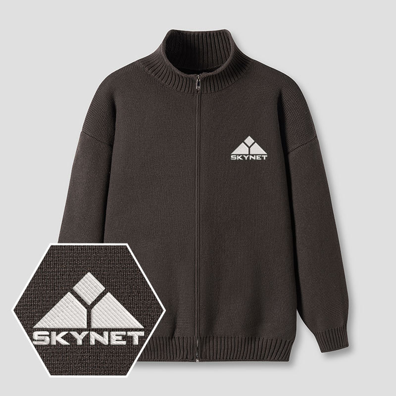 Geeksoutfit Embroidered Full‑Zip Cardigan for Sale