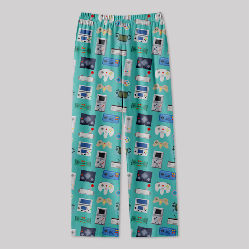 Gamer Game Controllers Green Geek Loungewear Pants