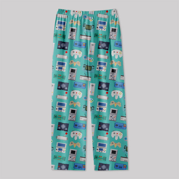 Gamer Game Controllers Green Geek Loungewear Pants
