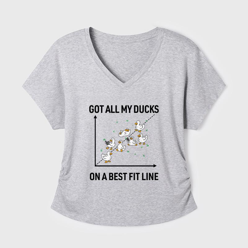 Ducks in a Row Geek Dolman Sleeve V-Neck Shirt