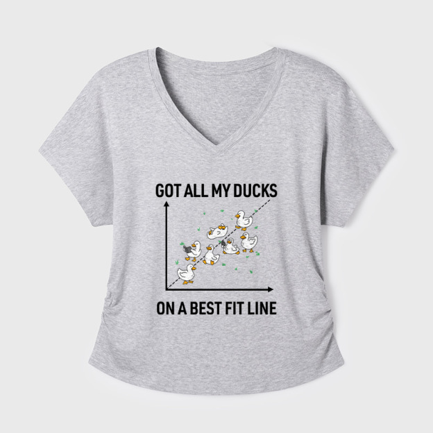 Ducks in a Row Geek Dolman Sleeve V-Neck Shirt