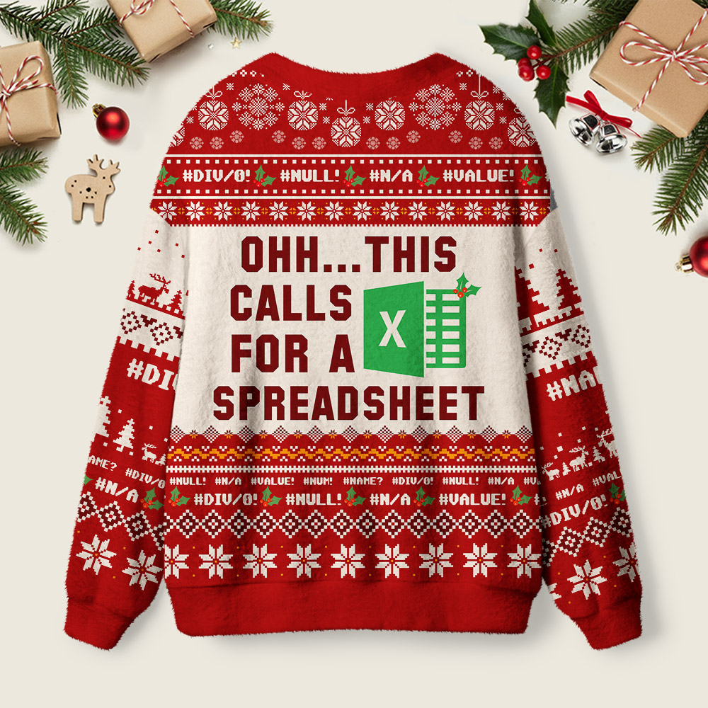 Ohh This Calls for a Spreadsheet Red Geek Ugly Cardigan Sweaters