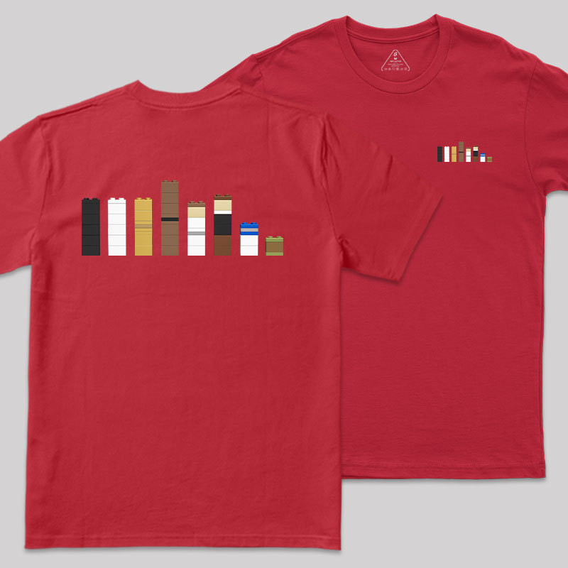 Building Blocks Creative Galactic Color Theory Front and Back Printing Geek T-Shirt