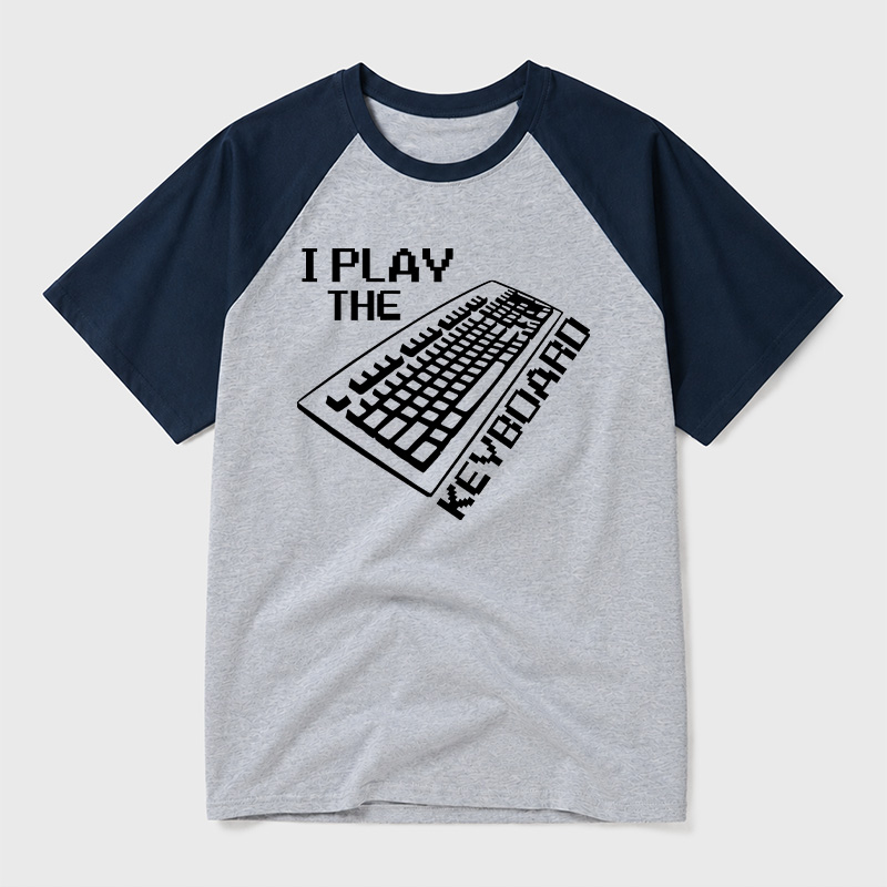 I Play The Keyboard Geek Retro Raglan T-Shirt