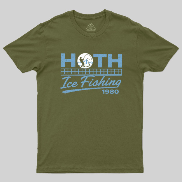 Old School Cold Wilderness Ice Fishing Geek T-Shirt
