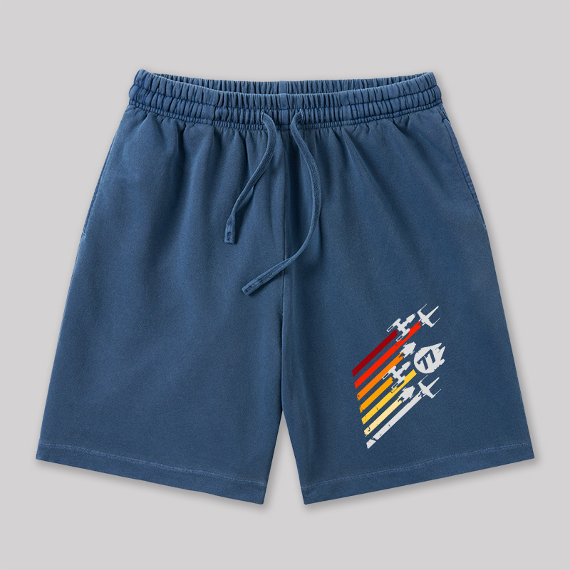 Scifi Spacecraft Geeky Washed Shorts