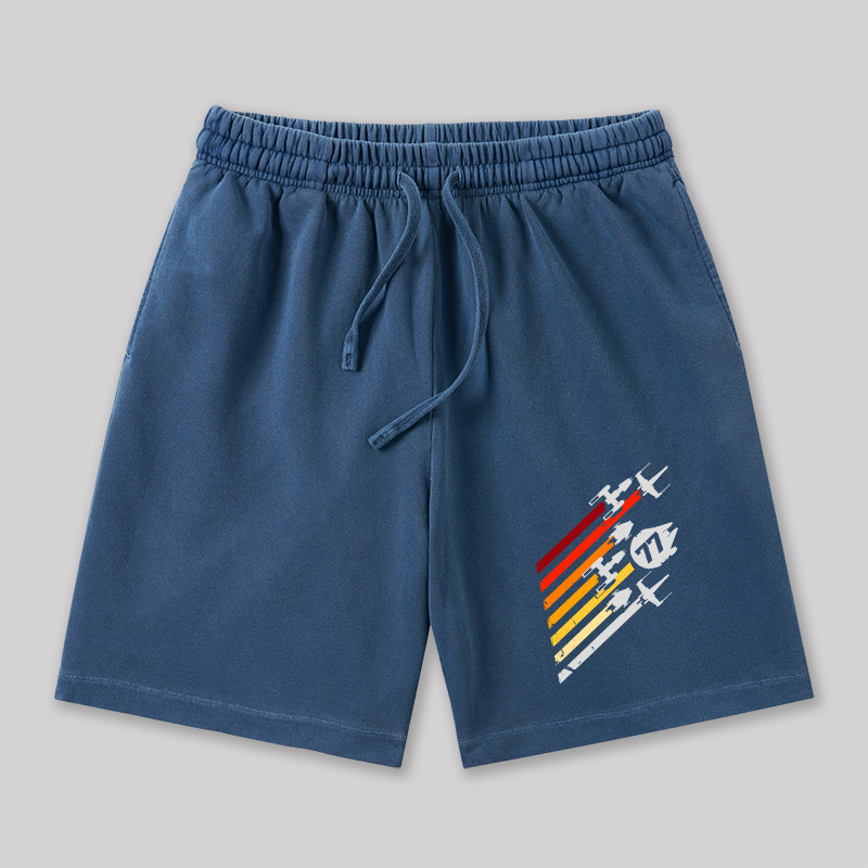 Scifi Spacecraft Geeky Washed Shorts