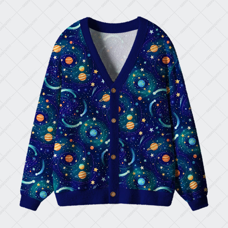 Interstellar Dream Voyage Geek Ugly Cardigan Sweaters 