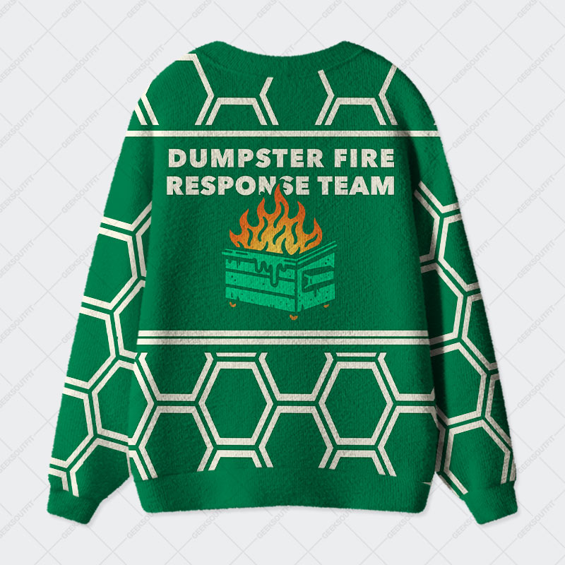 Dumpster Fire Response Team Geek Ugly Cardigan Sweaters 