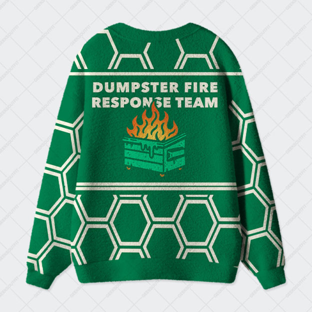 Dumpster Fire Response Team Geek Ugly Cardigan Sweaters 