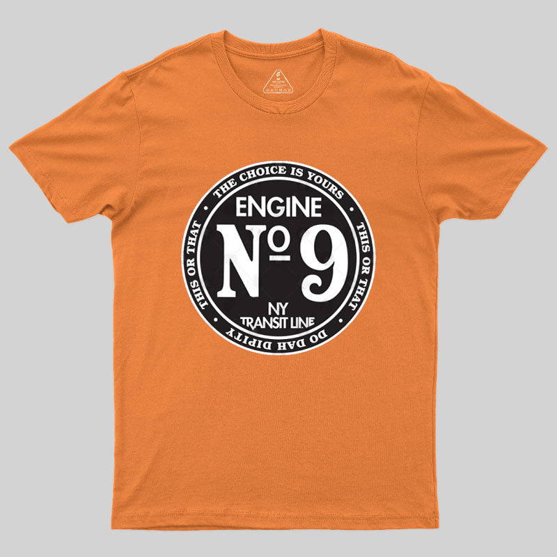 Engine #9 On The New York Transit Line Geek T-Shirt