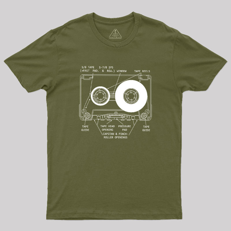 Anatomy of a Cassette Tape Geek T-Shirt